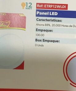 Bombillo ahorrador Eterna panel incrustar 12w