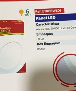 Bombillo ahorrador Eterna panel incrustar 6w