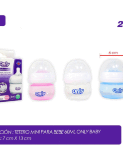 Tetero mini sin asas para bebé 2 onzas 60ml Only Baby