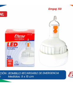 Bombillo recargable de emergencia USB 20W Eterna Megatoys