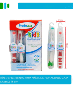 Cepillo de dientes con caja porta cepillo para niños y niñas Protedent