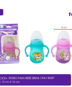Biberón Tetero con Asa Colores Only Baby 10 Onzas