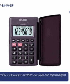 Calculadora Electrónica HL820LV de Viajes con Tapa – 8 Dígitos