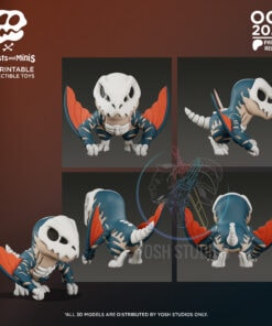 Alternative view of Blue Dinosaur 3D Printer File STL