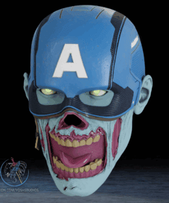 Alternative view of Zombie Captain America Helmet 3D Printer STL File