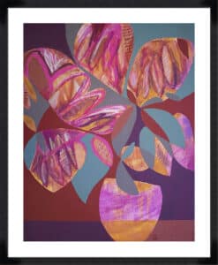 Pink Flowers - 5cm White Border