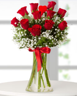 11 Kırmızı Gül  Çiçek Sepeti Gönder