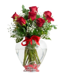 7 Kırmzı Gül Çiçek Sepeti Gönder