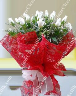 Beyaz Büyü Beyaz Gül Buketi C-BUK126