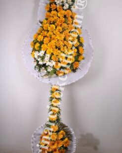 Çift Katlı Sarı Ayaklı Düğün Açılış Nişan Çelenk