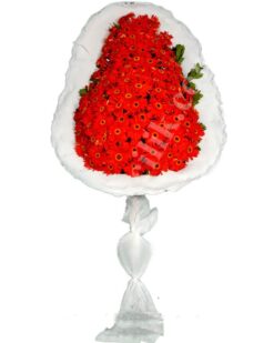 Tek Katlı Kırmızı Gerbera Düğün Açılış Nikah Çiçeği