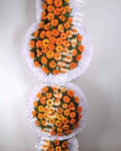 3 Katlı Turuncu Düğün Açılış Nikah Çelenk