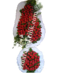 Kırmızı Karanfil Çift Katlı Düğün Nişan Açılış Çiçekleri