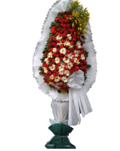 Tek Katlı Beyaz Kırmızı Düğün Nikah Çiçeği