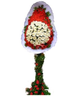 Tek Katlı Kırmızı Beyaz Düğün Açılış Nikah Çiçeği