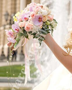 Gelin Buketi Pembe Orkide Gül