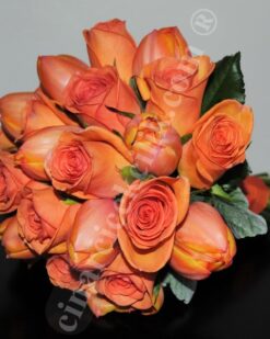 Turuncu Lale Gül Gelin Buketi