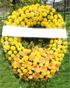 Sarı Çiçeklerle Cenaze Çelenği