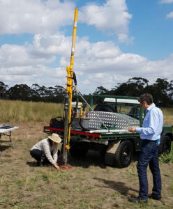 Soil core technicians collect and handle of samples for organic carbon. They have to do this testing to a set standard. - Photo: Soilkee