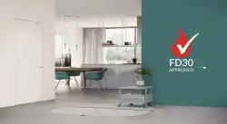 Invisible Frameless Hidden Concealed White Primed Flush FD30 Fire Door