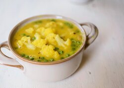 Moong dal with cauliflower and peas recipe
