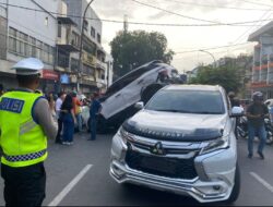 10 Unit Kendaraan Bermotor Tabrakan Beruntun di Jalan Prof HM Yamin Medan