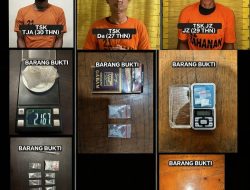 Sikat Peredaran Narkoba, Tiga Pelaku Diciduk Beruntun di 3 Lokasi