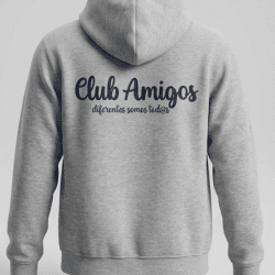 Sudadera gris detrás