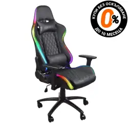 Геймърски стол Xmart XGC-205RGB, LED светлини, 3D Подлакътници, Накланяща се облегалка на изплащане с 0% лихва и такси TBI Bank - 1