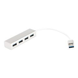 USB хъб Diva 4 порта, USB 3.0, Сребрист
