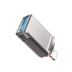 OTG Адаптер Xmart USB-A към Lightning, сив - 2