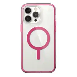 Протектор Speck за iPhone 14 Pro Max Presidio Perfect-Clear Impact Geometry + MagSafe, Clear/Digital Pink