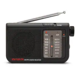 Преносимо FM/AM радио Aiwa RS-55BK със сгъваема антена и вход за слушалки. Стилна класическа визия. Черен цвят - 7