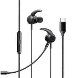 Кабелни слушалки тип тапички с USB-C конектор Xmart Gaming. Текстилна не заплитаща се кабелна оплетка. Допълнителен външен микрофон за провеждане на качествени разговори и гейминг сесии - 1