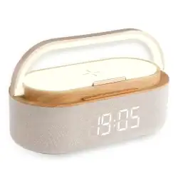 Радиочасовник Xmart - AC-60LW, Безжично зарядно, Bluetooth, Бежов - 1