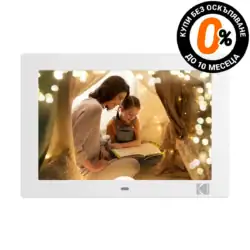 Бяла дигитална фото рамка Kodak RDF1028C с голям 10.1" екран, USB порт и SD слот за карти памет. Дистанционно управление - 111