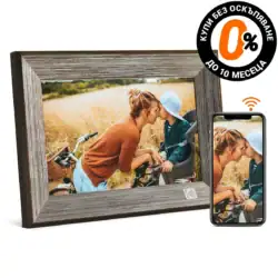 Дигитална фото рамка Kodak RCF1013W със стилен дървен корпус, работеща с Wi-Fi и мобилно приложение, през което можете да изпратите снимки от разстояние - 611