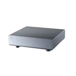 Switch Ethernet ou fibre optique Cos Engineering S10 vu de face avec le logo de la marque en haut à gauche et le témoin de fonctionnement blanc en plein centre