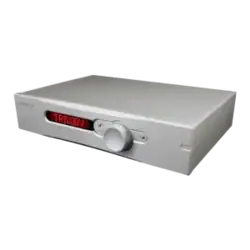 Préamplificateur Trilogy Audio 903 avec écran allumé indiquant TRILOGY grâce à ses LED rouges