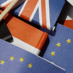Image of European Union flag as well and United Kingdom and other European Countires