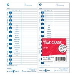 35100-10 Pyramid Time Cards, 100/pk