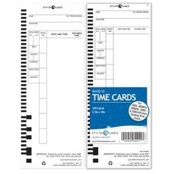 44100-10 Pyramid Time Cards, 100/pk