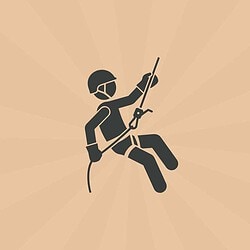 rappelling man