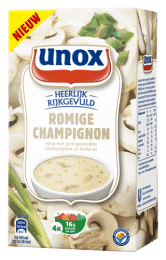 Nutteloze pakjes en zakjes: Unox rijkgevulde champignonsoep