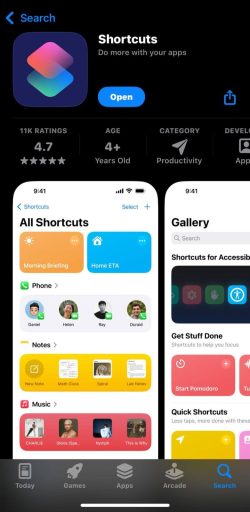 Siri shortcuts iOS device