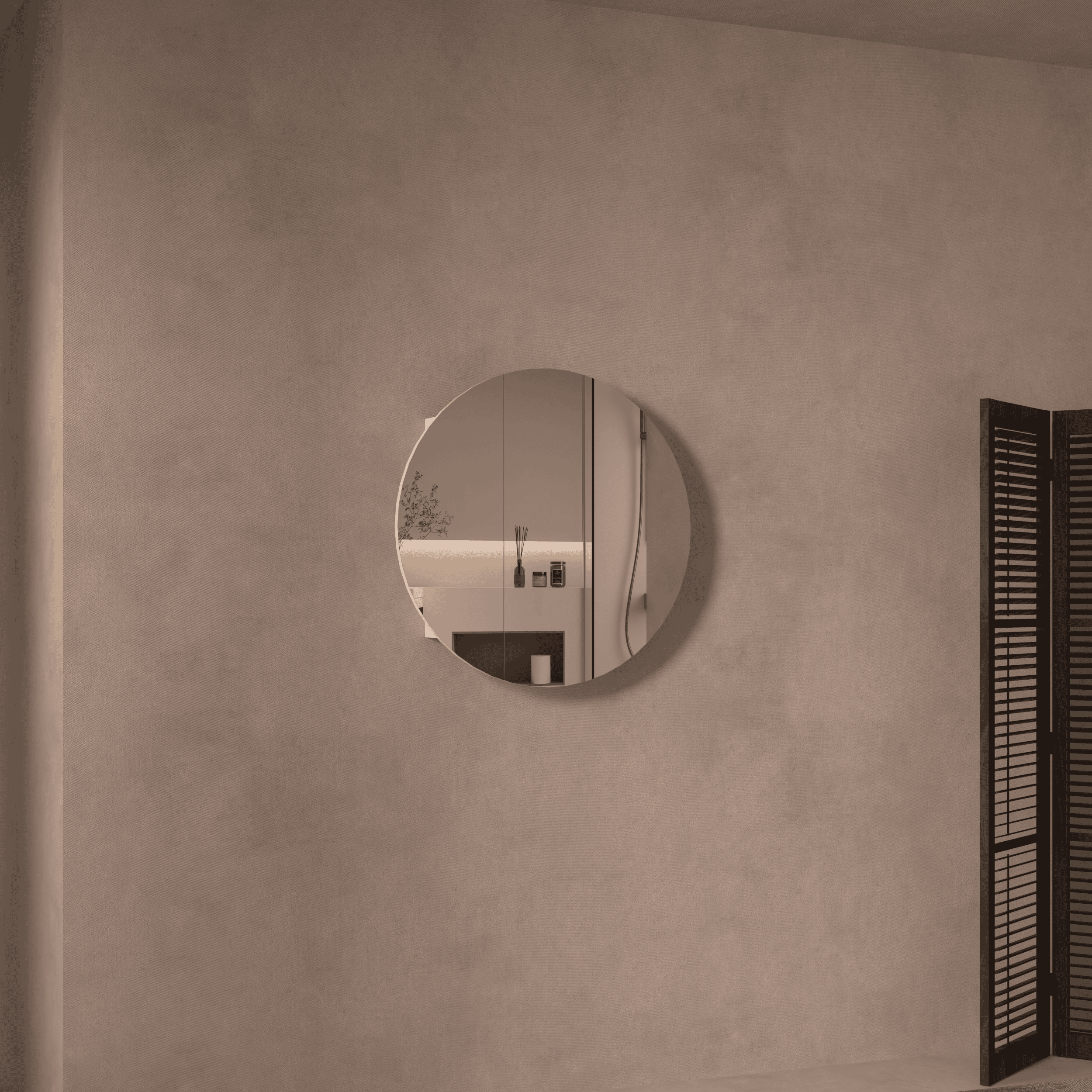 CARYSIL Orbit Series Round 800x800mm Matte White Shaving Cabinet