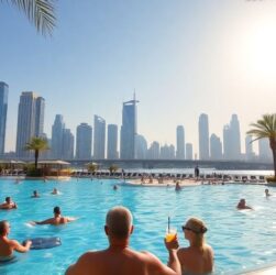 People enjoying leisure in sunny Dubai.