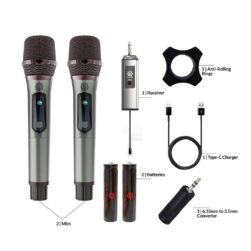 DIGIMORE Dual UHF Wireless Microphone for Singing | 8Hrs Battery | d-350
