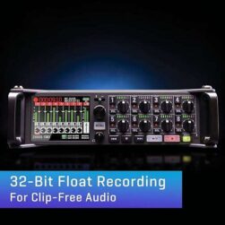 Zoom F8n Pro Professional Field Recorder/Mixer, Audio for Video, 32-bit/192 kHz Recording, 10 Channel Recorder, 8 XLR/TRS Inputs, Timecode, Ambisonics Mode, Battery Powered, Dual SD Card Slots