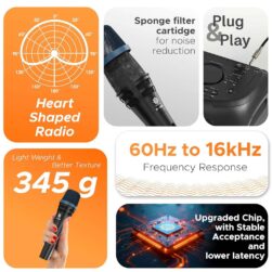 DIGIMORE Super-Cardioid Dynamic Microphone | Durable Metal Body | XLR to 6.35mm 20ft Cable with Mic Holder | Ideal for Vocals, Singing, Live Performance & Public Gatherings (D-1090) - Image 3